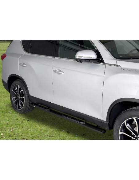Pedane laterali ovali inox black SsangYong Rexton dal 2018