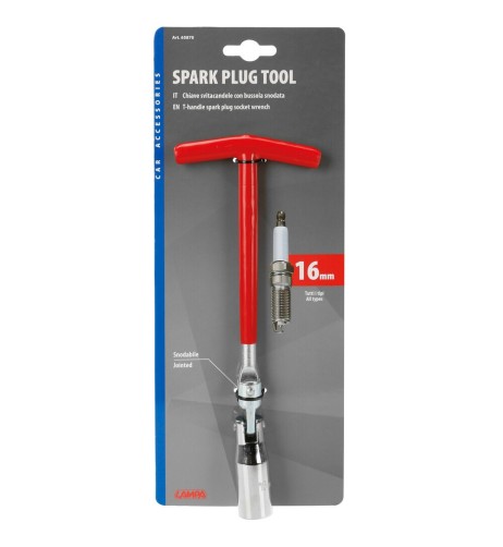 Chiave svitacandela snodabile manico 15cm bussola 16mm