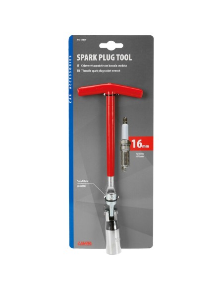 Chiave svitacandela snodabile manico 15cm bussola 16mm