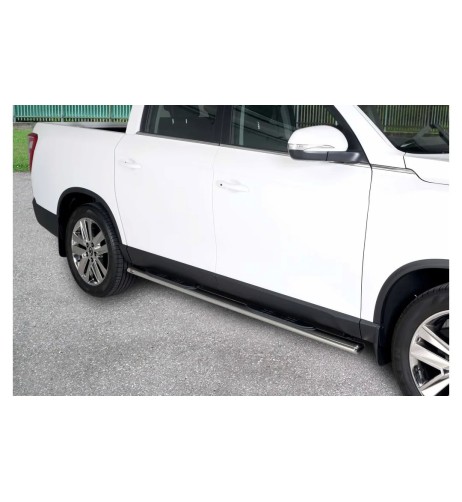Pedane laterali acciaio inox lucido ovali SsangYong Rexton Sports XL dal 20
