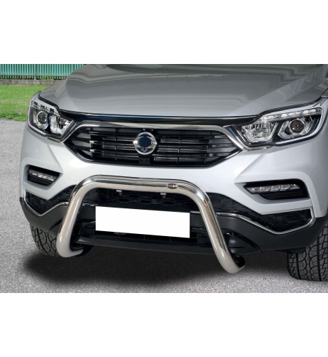 Bull Bar protezione anteriore inox lucido 70mm SsangYong Rexton Sports dal 