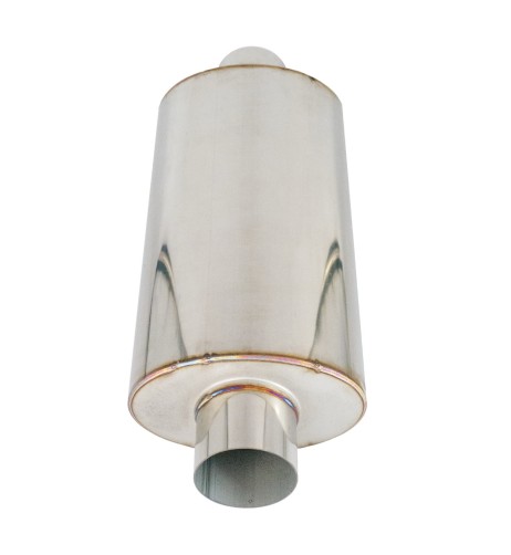 Silenziatore universale inox grezzo uscita rotonda dritta 63mm 400mm