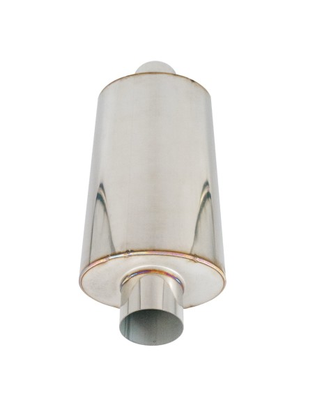 Silenziatore universale inox grezzo uscita rotonda dritta 63mm 400mm