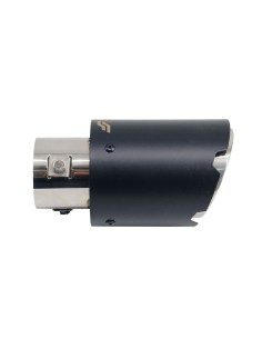 Terminale scarico universale inox nero singolo rotondo inclinato 63mm TRX 1 2