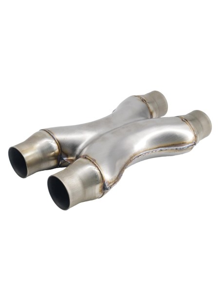 Raccordo a X in acciaio inox grezzo per sistemi di scarico diametro 50mm