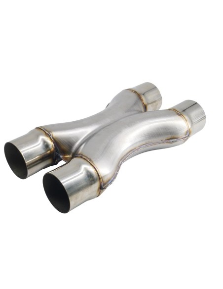 Raccordo a X in acciaio inox grezzo per sistemi di scarico diametro 60mm