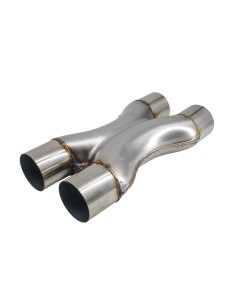 Raccordo a X in acciaio inox grezzo per sistemi di scarico diametro 63mm