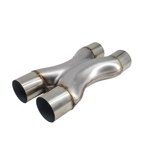 Raccordo a X in acciaio inox grezzo per sistemi di scarico diametro 63mm