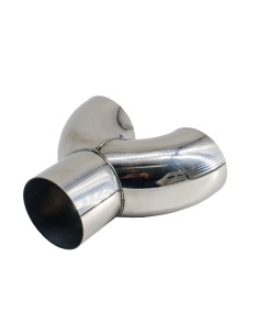 Raccordo a Y in acciaio inox lucidato per sistemi di scarico diametro 60m