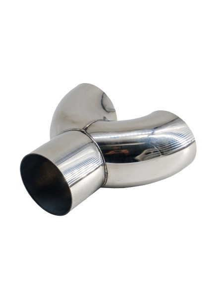 Raccordo a Y in acciaio inox lucidato per sistemi di scarico diametro 60m