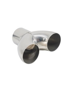 Raccordo a Y in acciaio inox lucidato per sistemi di scarico diametro 63m