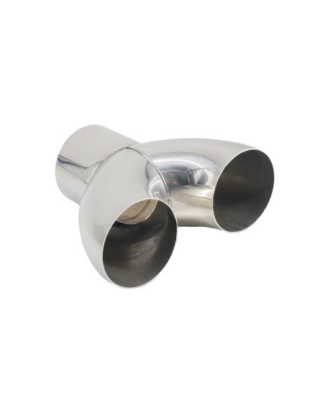 Raccordo a Y in acciaio inox lucidato per sistemi di scarico diametro 63m