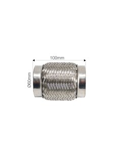 Raccordo flessibile in maglia di acciaio inox per sistemi di scarico diam 2