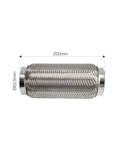 Raccordo flessibile in maglia di acciaio inox per sistemi di scarico diam 2