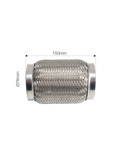 Raccordo flessibile in maglia di acciaio inox per sistemi di scarico diam 2