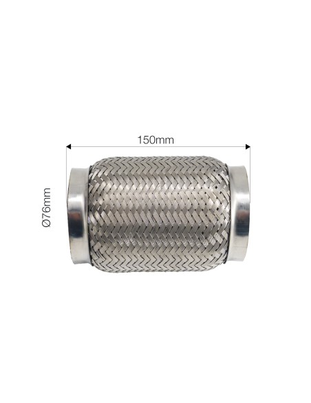 Raccordo flessibile in maglia di acciaio inox per sistemi di scarico diam