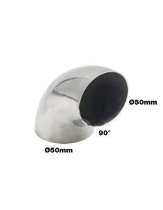 Raccordo a 90 in acciaio inox lucidato per sistemi di scarico diametro 50 2