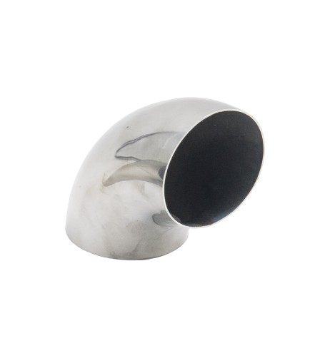 Raccordo a 90 in acciaio inox lucidato per sistemi di scarico diametro 60