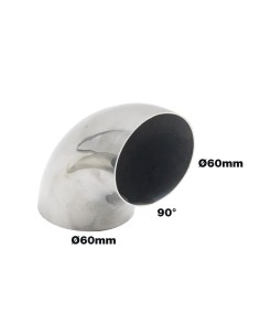 Raccordo a 90 in acciaio inox lucidato per sistemi di scarico diametro 60 2