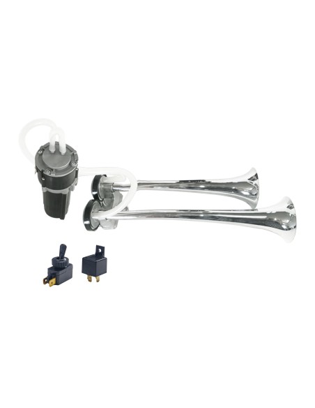 Trombe bitonali in alluminio 12V 20A con compressore 118db
