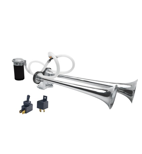 Trombe mono tono in alluminio 12V 20A con compressore 118db