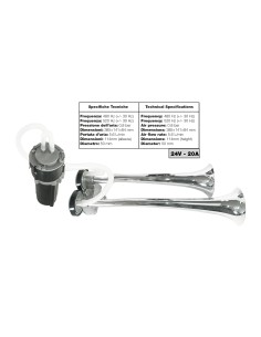 Trombe bitonali in alluminio 24V 20A con compressore 118db 2