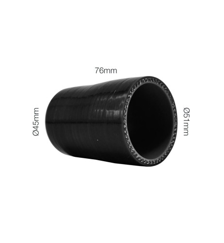 Manicotto riduttore Manitor dritto in silicone nero rinforzato 45 51mm