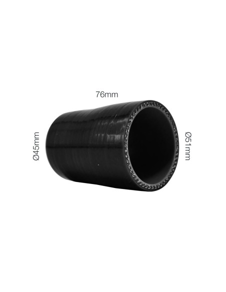 Manicotto riduttore Manitor dritto in silicone nero rinforzato 45 51mm