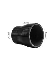 Manicotto riduttore Manitor dritto in silicone nero rinforzato 51 63mm