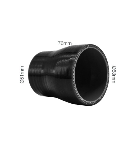 Manicotto riduttore Manitor dritto in silicone nero rinforzato 51 63mm