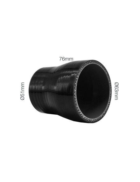 Manicotto riduttore Manitor dritto in silicone nero rinforzato 51 63mm