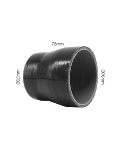 Manicotto riduttore Manitor dritto in silicone nero rinforzato 63 76mm