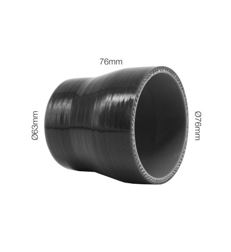 Manicotto riduttore Manitor dritto in silicone nero rinforzato 63 76mm