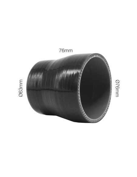 Manicotto riduttore Manitor dritto in silicone nero rinforzato 63 76mm