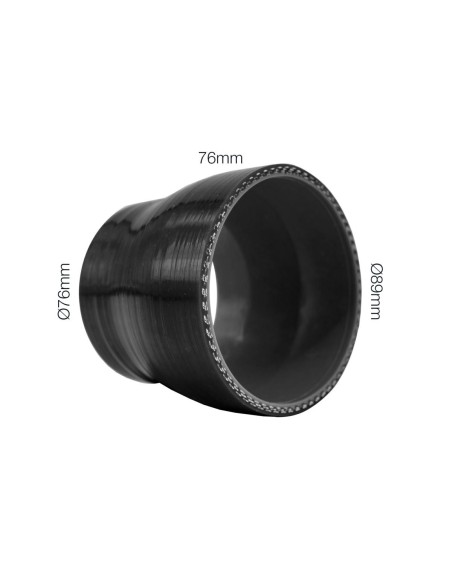 Manicotto riduttore Manitor dritto in silicone nero rinforzato 76 89mm