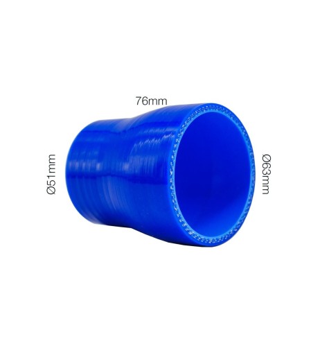 Manicotto riduttore Manitor dritto in silicone blu rinforzato 51 63mm