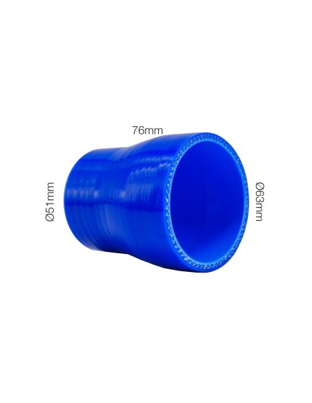 Manicotto riduttore Manitor dritto in silicone blu rinforzato 51 63mm
