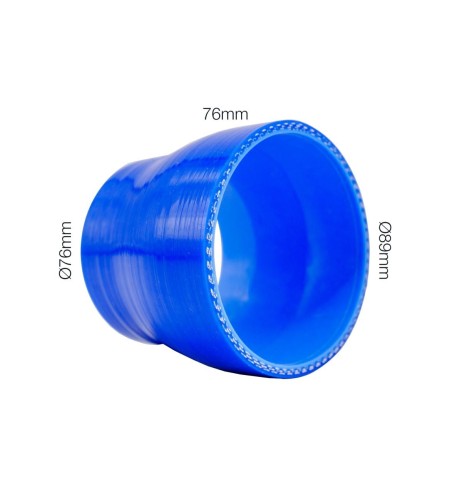 Manicotto riduttore Manitor dritto in silicone blu rinforzato 76 89mm