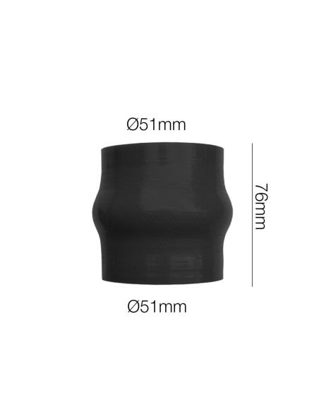 Manicotto Manitor soffietto in silicone nero rinforzato 51mm lunghezza 76mm