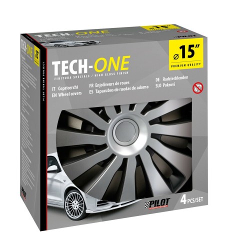 Set 4 copricerchi Sepang Silver e Black in ABS 15 