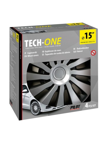 Set 4 copricerchi Sepang Silver e Black in ABS 15 