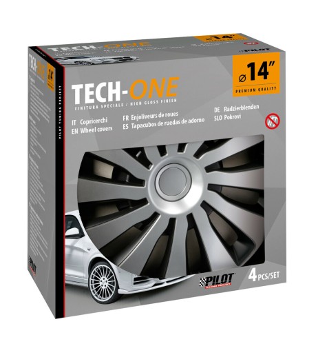 Set 4 copricerchi Sepang Silver e Black in ABS 14