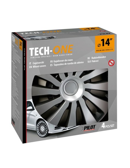 Set 4 copricerchi Sepang Silver e Black in ABS 14 