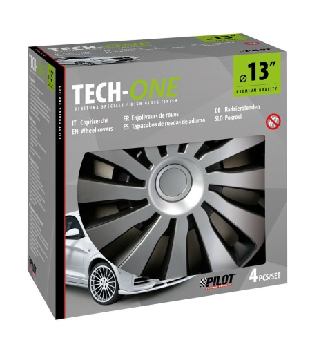 Set 4 copricerchi Sepang Silver e Black in ABS 13 