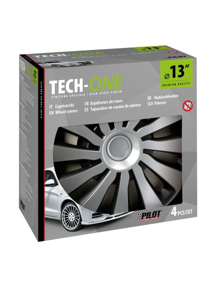 Set 4 copricerchi Sepang Silver e Black in ABS 13  Set 4 copricerchi Sepang Silver e Black in ABS 13