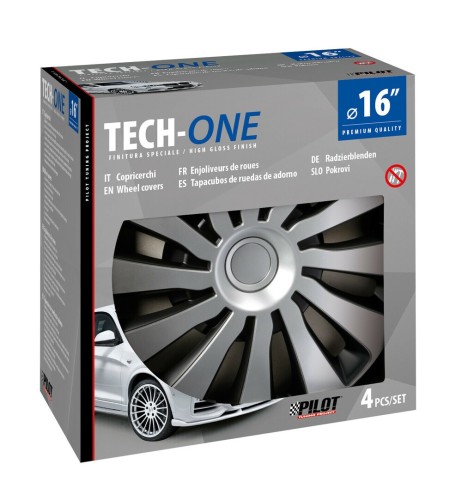 Set 4 copricerchi Sepang Silver e Black in ABS 16 