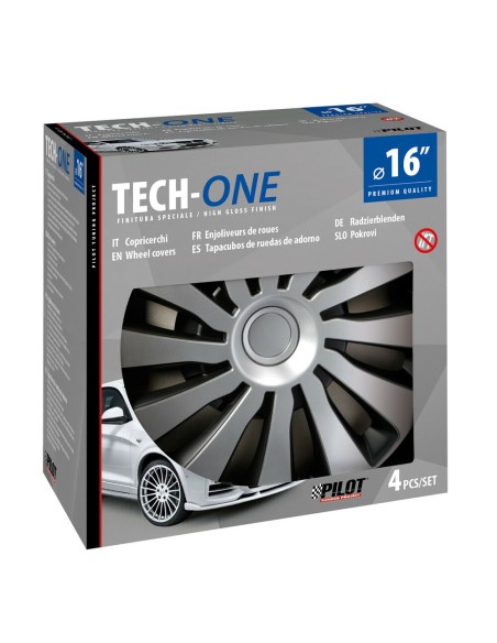 Set 4 copricerchi Sepang Silver e Black in ABS 16 