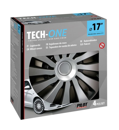 Set 4 copricerchi Sepang Silver e Black in ABS 17