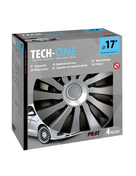Set 4 copricerchi Sepang Silver e Black in ABS 17  Set 4 copricerchi Sepang Silver e Black in ABS 17
