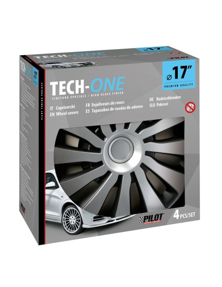 Set 4 copricerchi Sepang Silver e Black in ABS 17 